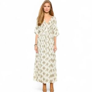 FREE PEOPLE / REVOLVE Oasis Boho Kimono Sleeve Maxi Dress Vanilla Combo - Small